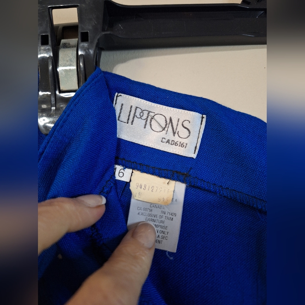 Vintage Liptons High Waist Wide Leg Pleated Shorts Culottes Blue Modern Size L - Picture 5 of 10
